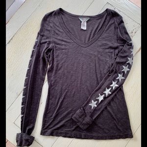 Hardtail NEW charcoal grey sexy vneck tee w/stars